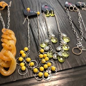 Yellow Necklaces 9 pcs Paparazzi Necklaces